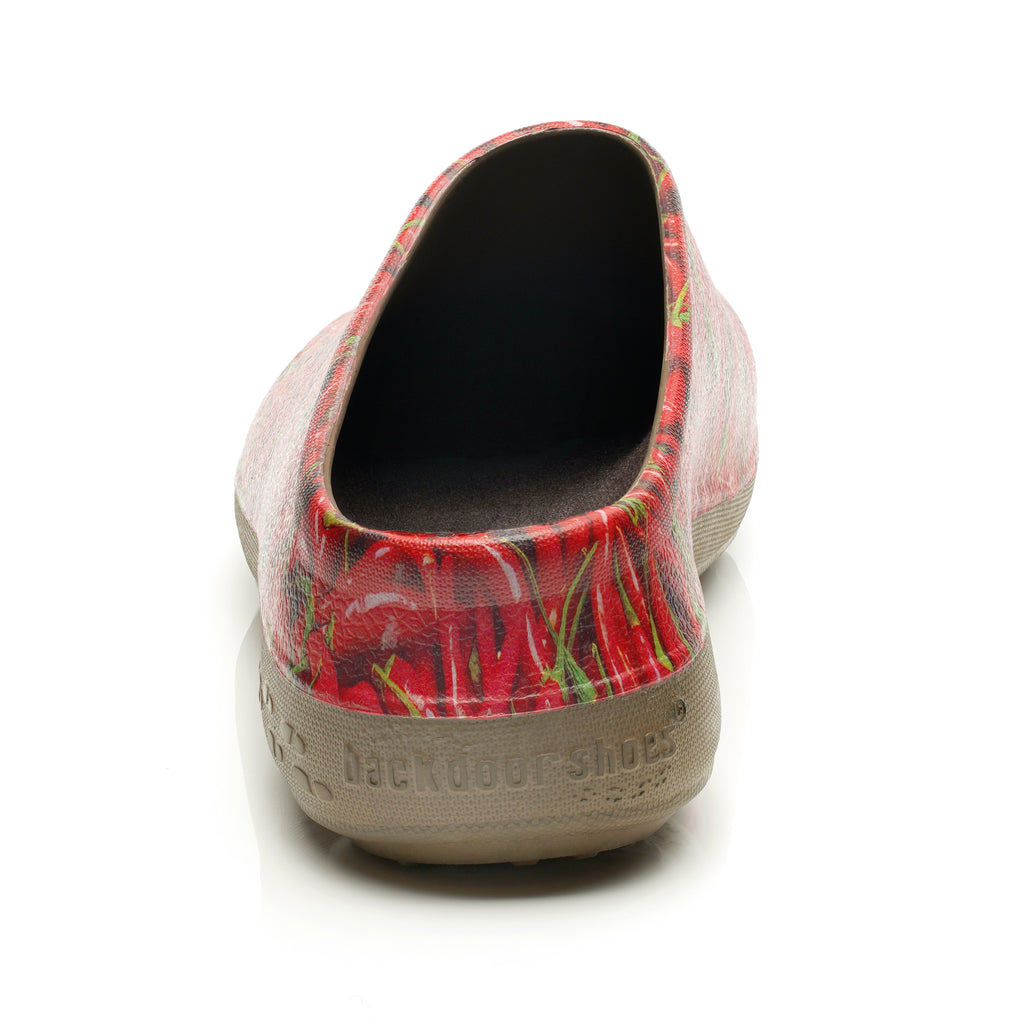 chilli pepper gardening clog on a white background product image 