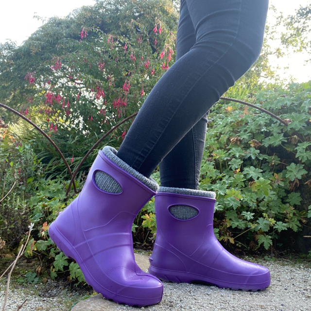 Purple ankle top boots womens