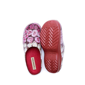 Nostalgia Rose garden clogs red sole garden shoes