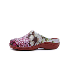 Load image into Gallery viewer, Nostalgia Rose garden clogs red sole garden shoes