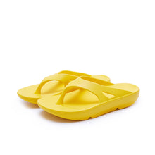 Load image into Gallery viewer, Lemon yellow bright supersole comfortable recovery flip flops