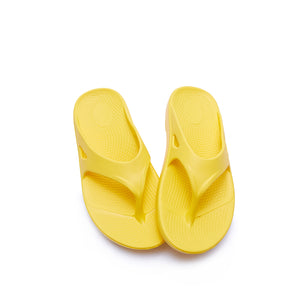 Lemon yellow bright supersole comfortable recovery flip flops