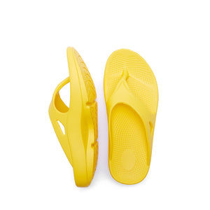 Lemon yellow bright supersole comfortable recovery flip flops
