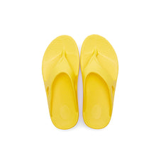 Load image into Gallery viewer, Lemon yellow bright supersole comfortable recovery flip flops