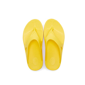 Lemon yellow bright supersole comfortable recovery flip flops