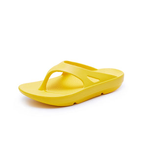 Lemon yellow bright supersole comfortable recovery flip flops